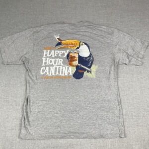 Paradise Shores Shirt Mens XL Gray Happy Hour Cantina Toucan Beer Graphic Tee